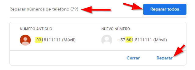 Cómo cambiar el prefijo de marcación 03 a 60 en los contactos del teléfono